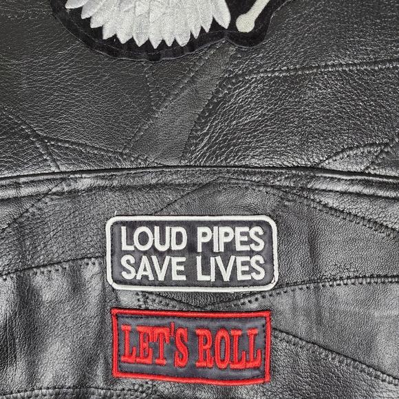 Leather Biker Vest with Patches Galore! - Picture 8 of 11